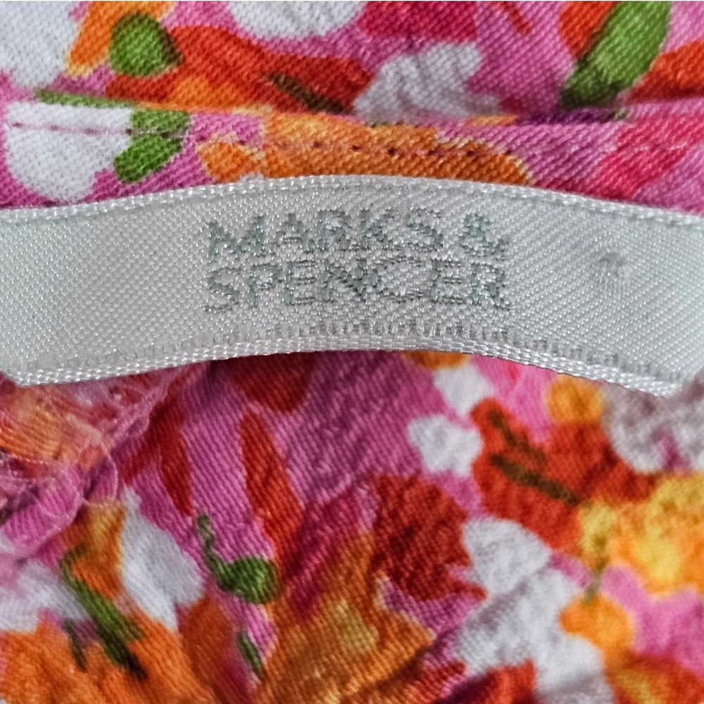 Marks & Spencer‎ Pink Floral Twist Front Spaghetti Strap Mini Slip Dress - Picture 3 of 6